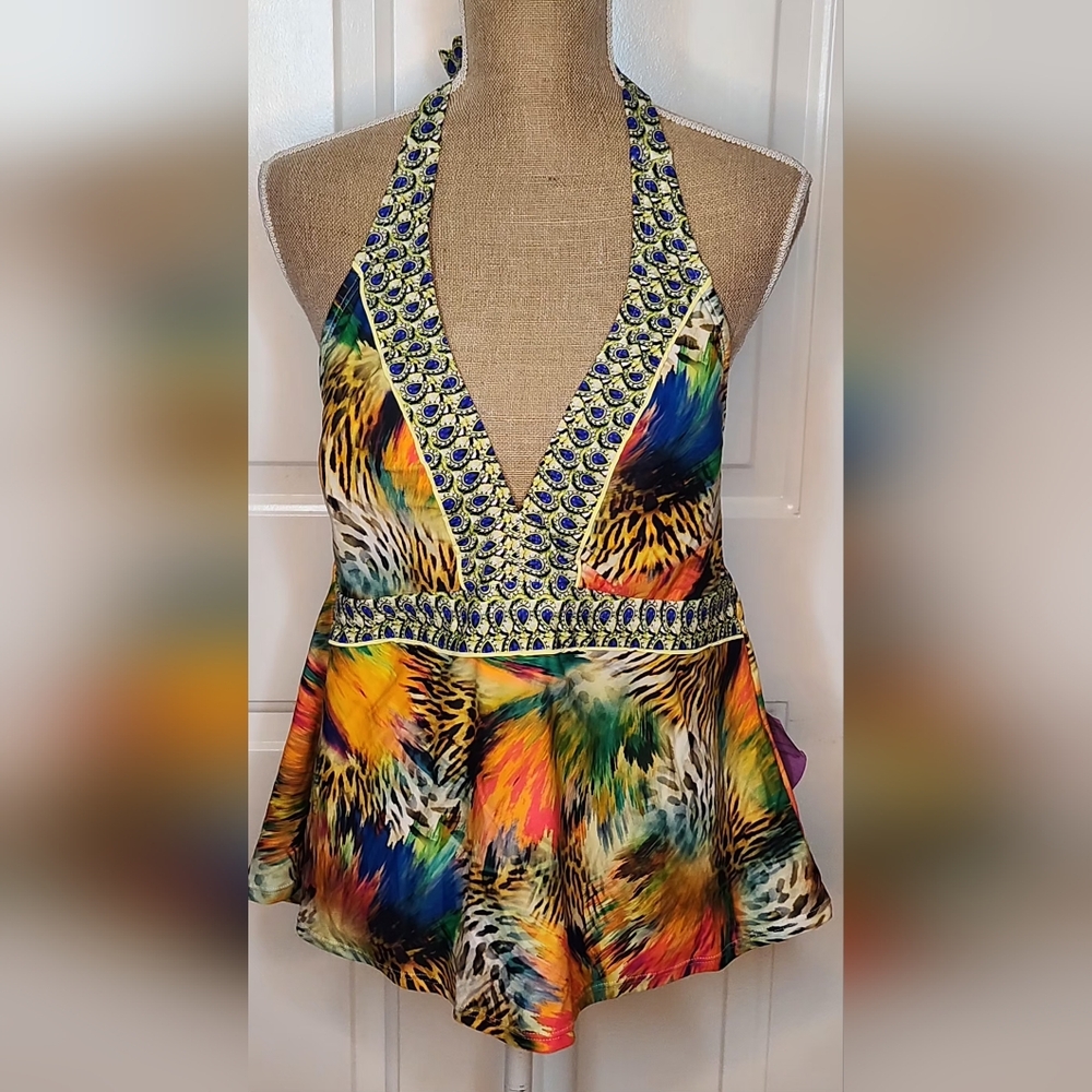 VENUS Multicolor Halter Top Tankini Size 20 New With Sample Tag